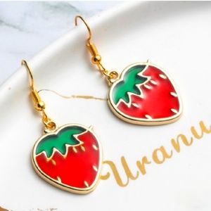 UHAVIT Women Creative Fruit Earrings - Strawberry